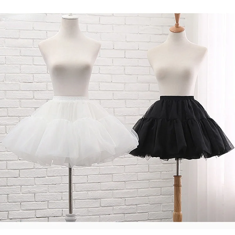 Organza baljurk korte petticoat Lolita cosplay korte jurk petticoat ballet tutu rok rockabilly crinoline