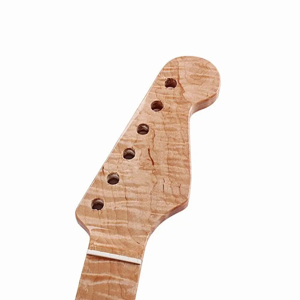 

DIY 22 Fret Electric Guitar Neck Tiger Flame Canada Maple For Replace