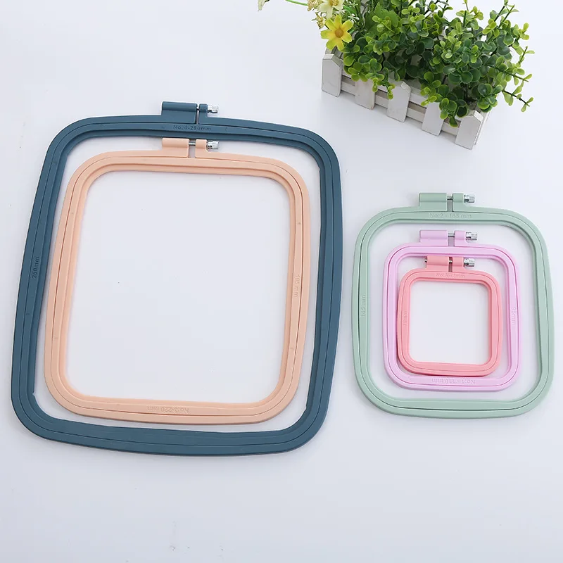 Handmade Embroidery Frame Ring Square Plastic Embroidery Hoops Sewing Tool Set For DIY Cross Stitch Needle Craft Tool