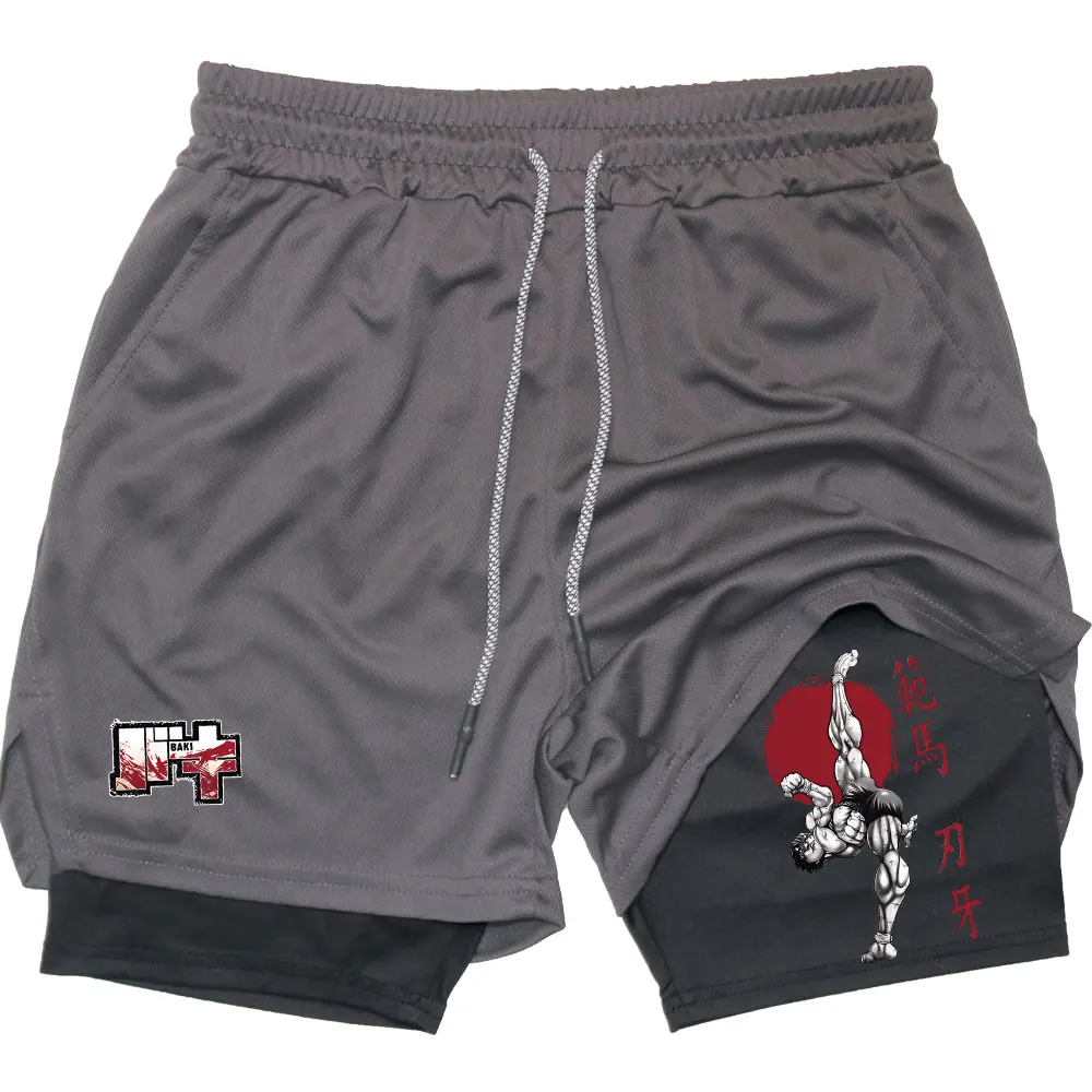 Shorts de sport double couche pour hommes, 2-en-1, pour marathon, fitness, course à pied, gym, basketball, multi-poches