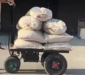 Folding Electric Flatbed Truck - 500-1000kg Load 70×50cm Folded, Elevator-Fit Building Materials Transport Cart