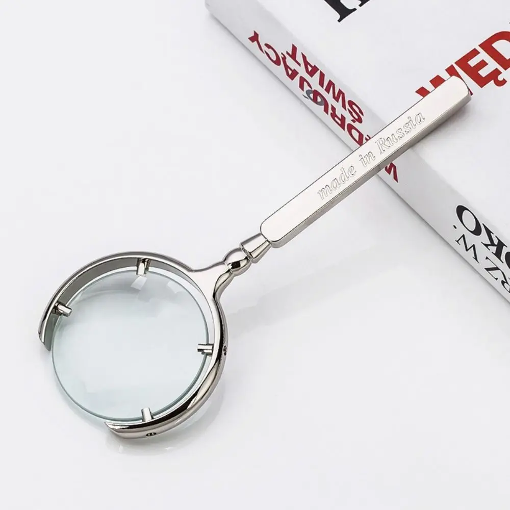 

Optical Elements 8X Magnifying Glass Metal Handle Antique Handheld Magnifier Metal Crafts Reading Classic Magnifier Gifts