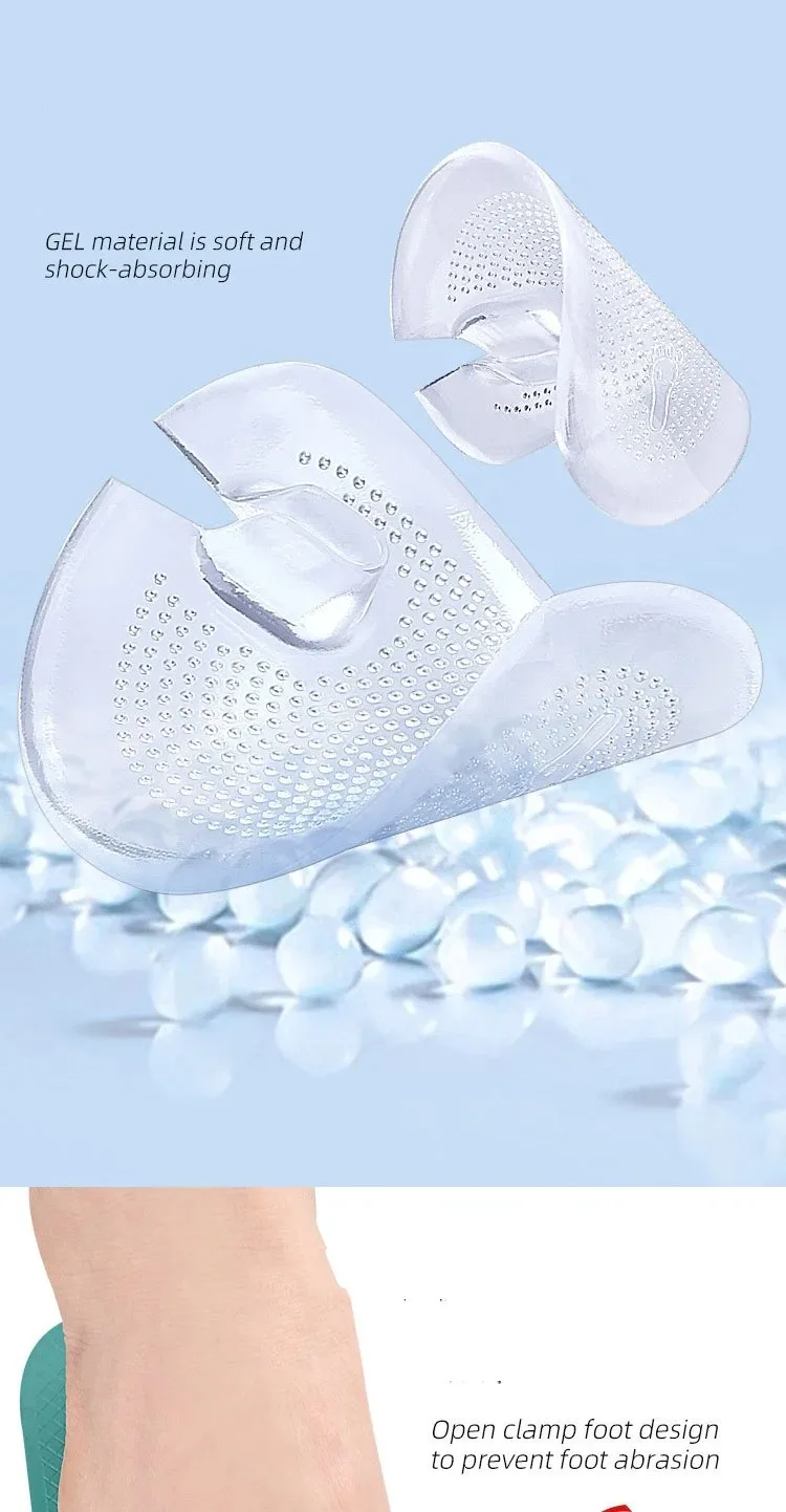 Silikon-Slipper-Sandalen-Vorfußpolster, Flip-Flop-Polster, Clip-Fußpolster, GEL-Schuheinlagen, Fußpflege-Massagepartikel, rutschfeste Kissen – Detail 4