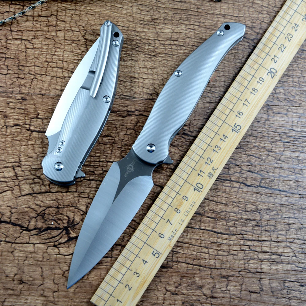 

Twosun TS248 Titanium Folding Pocket Knife M390 Steel Blade Outdoor Camping Hunting for Gift Collection