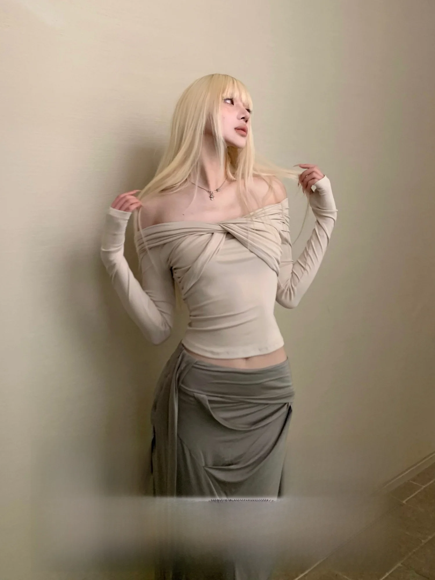 

Длинная юбка с асимметричным подолом и завышенной талией, облегающая, повседневная, сексуальная, в стиле H-образного силуэта, длина в пол, «Уединенный лес»