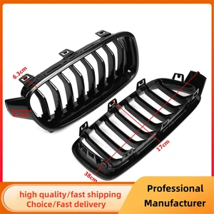 Laufgitter für Auto-Front-Stoßfänger für die BMW Serie 3 F30 F31 F35 F80 2012 2013 2015-2018, 1 Paar hellschwarzer Gitter 6 Hauptgrillverkäufe 3 in 1 - №3