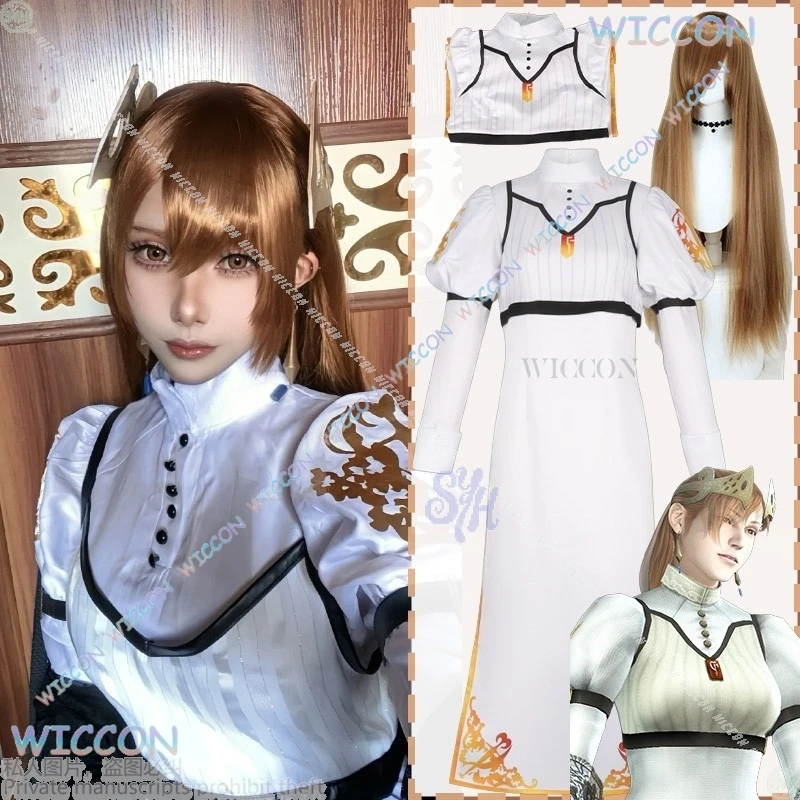 

Anime Game DMC4 Cosplay Demon Cos Cry Kyrie Costume Long Sister White Uniform Elegance Lolita Wigs Halloween Christmas Party Cos