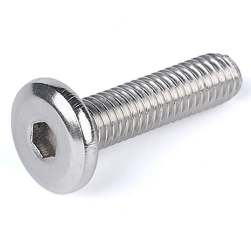 100pcs/lot 304 Stainless Steel Large Flat Hex Hexagon Socket Head Allen Screw Furniture Screw Connector Joint Bolt M3 M4 M5 M6