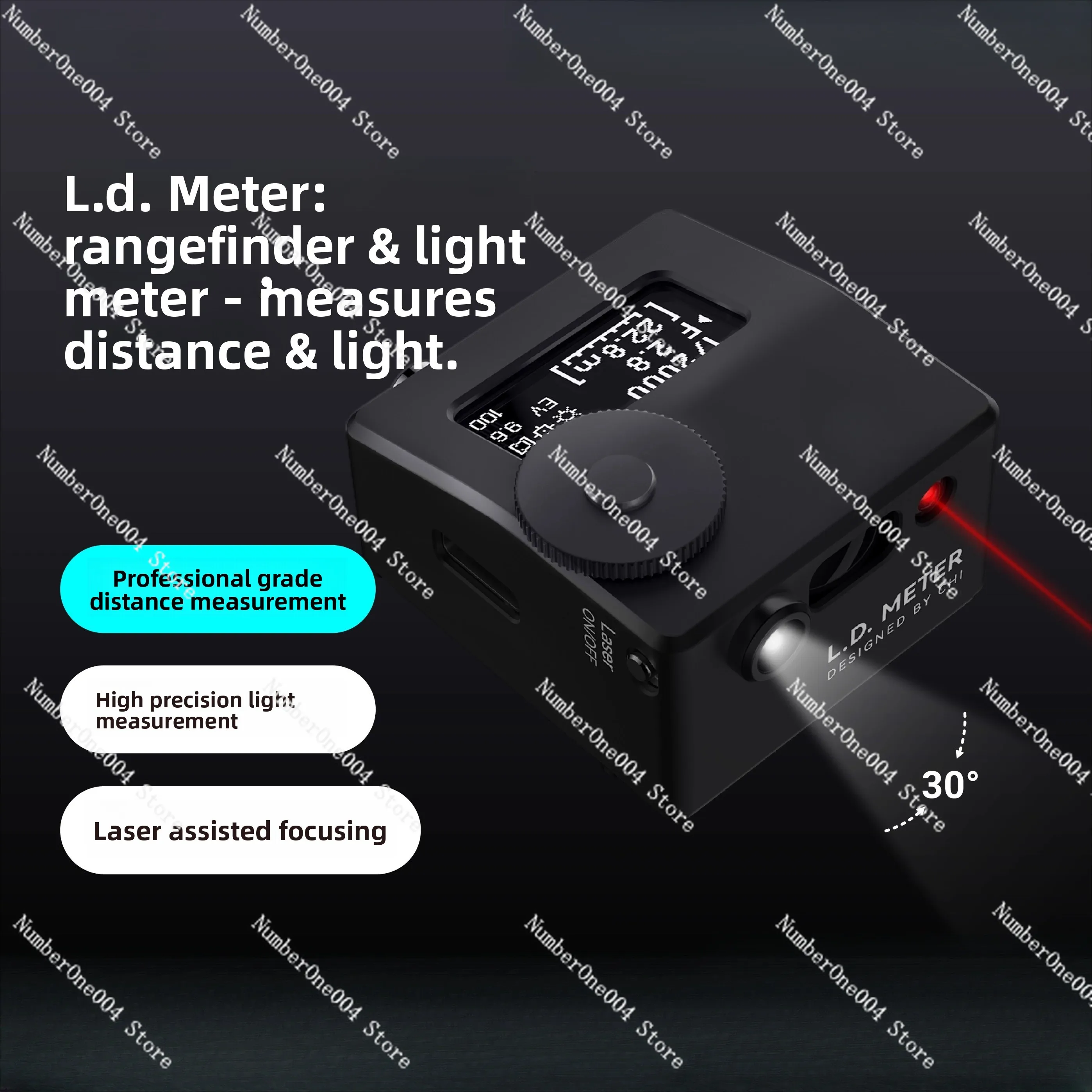 164FT Distance Meter 7° 30° Light Metering & Laser Focusing  L.D. METER Lite Version Pro Version Light Meter