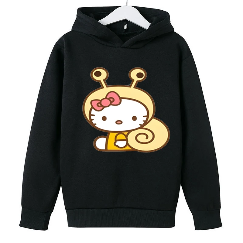 MINISO Pattern Hoodie Cute Cartoon hello kitty clothes Kids Girls Fashion Clothing Casual Sweatshirt Spring And Autumn Pullovers