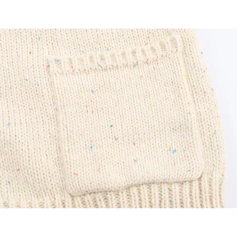 Cárdigan con bolsillo con botones para mujer, suéter liso de punto de manga larga con cuello en V, Tops elásticos para mujer