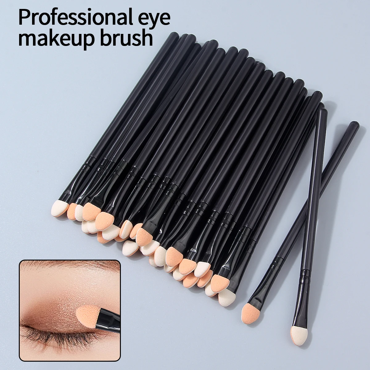 Zestaw pędzli do cieni do powiek z gąbkową główką, 10/20/30 sztuk, dwustronny pędzel do rozmazywania, pędzel aplikator, pędzel do makijażu, narzędzia kosmetyczne