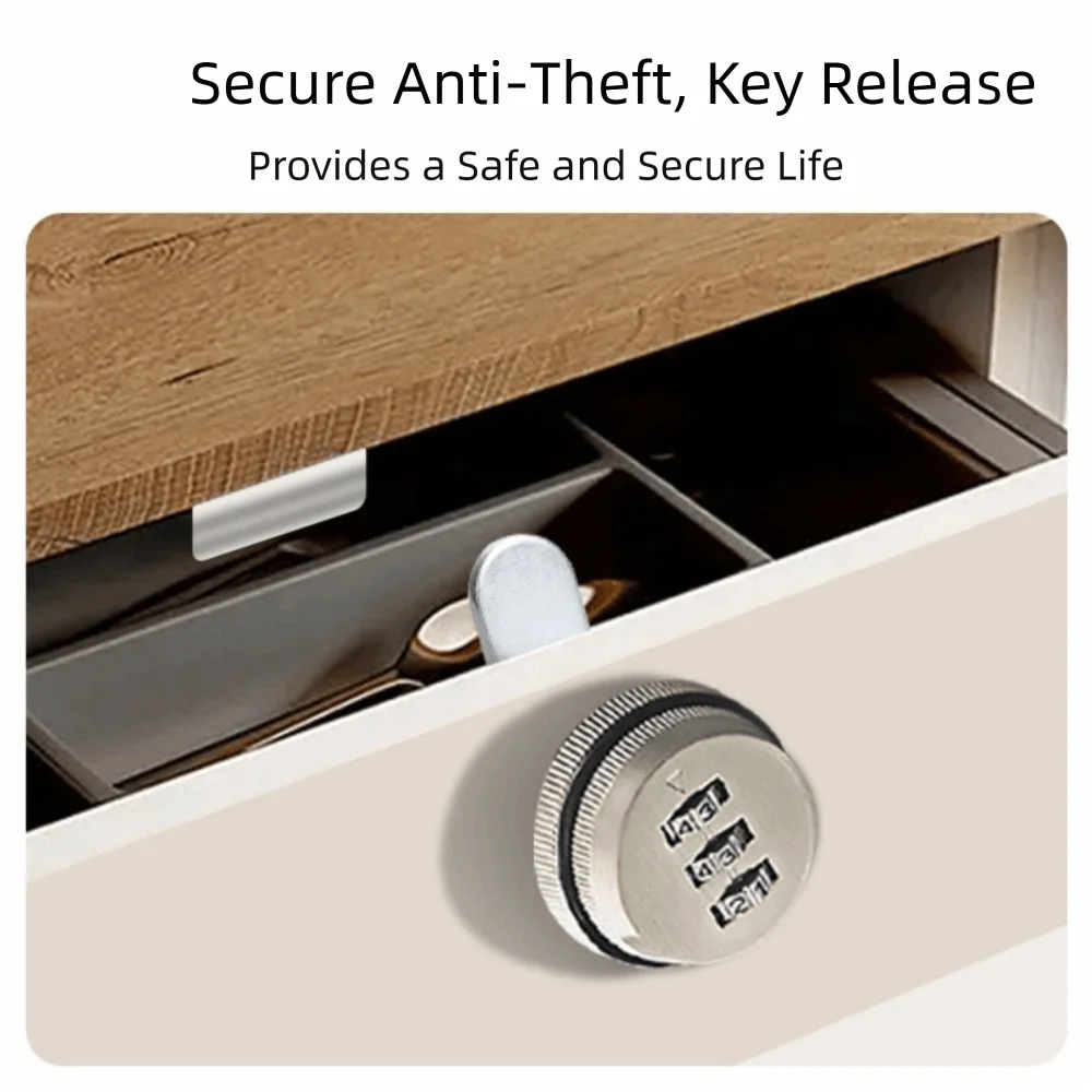 Zinc Alloy Cabinet Lock Multicolor 3-Digit Password Password Coded Lock Rotary Tongue Lock Cylinder Coded File Drawer Locks