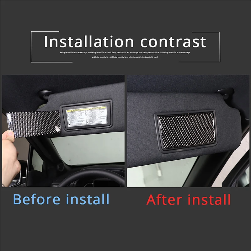 Soft Carbon Fiber Car Makeup Mirror Place Panel Trim Sticker For Honda Pilot 2015-2022 Car Accessories