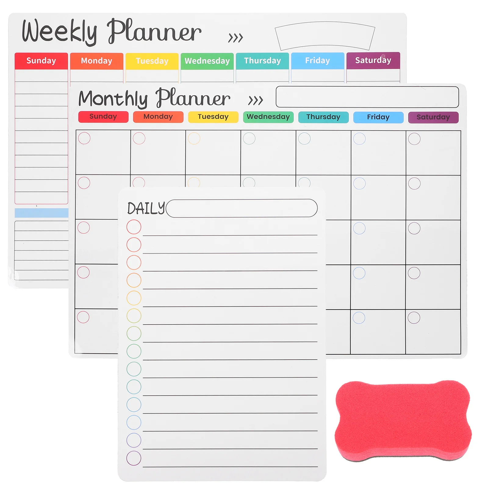 1Set Desktop White Board Planner for Home Furniture Decoration Smooth Writing Message Board Weekly Planner Magnetic Fridge