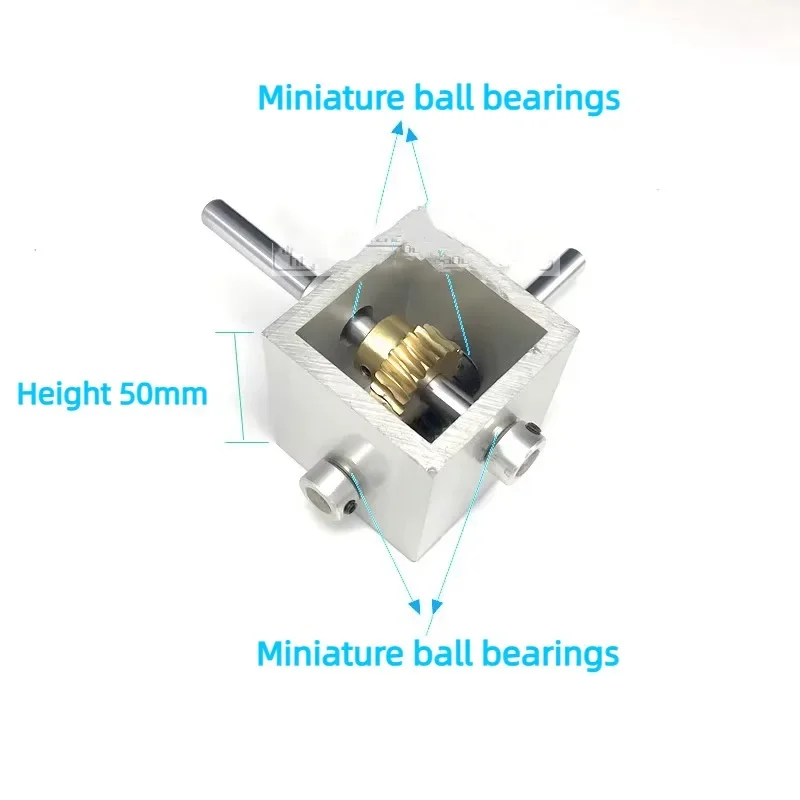 Worm Gear Reducer Small Gearbox 90 Degree Right Angle Reversing Gearbox 1 to 10 1 to 20 Angle Device