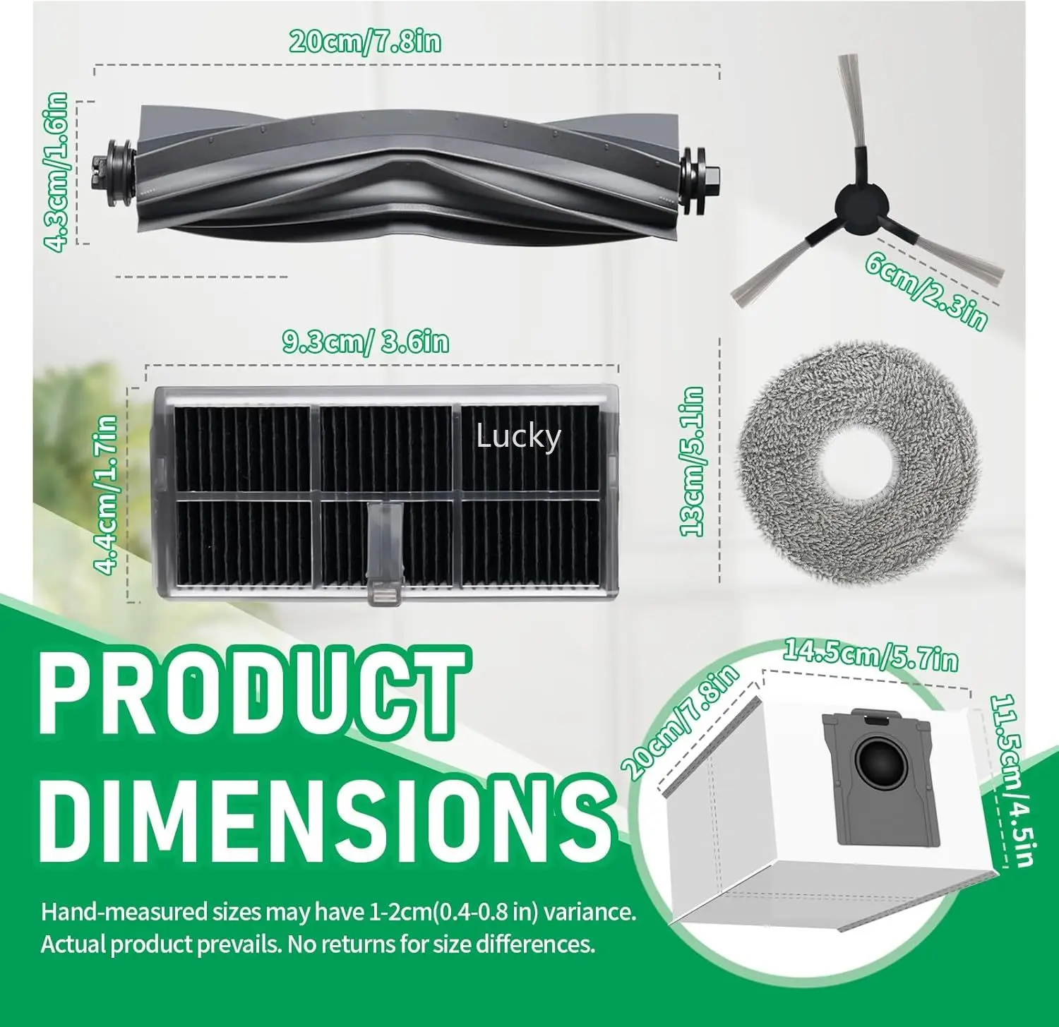 Para Dreame L10s Ultra Gen 2 / L30s Ultra de robot aspirador، cepillo Principal، cepillo latal، filtro، mopa، paño، bolsa para #6