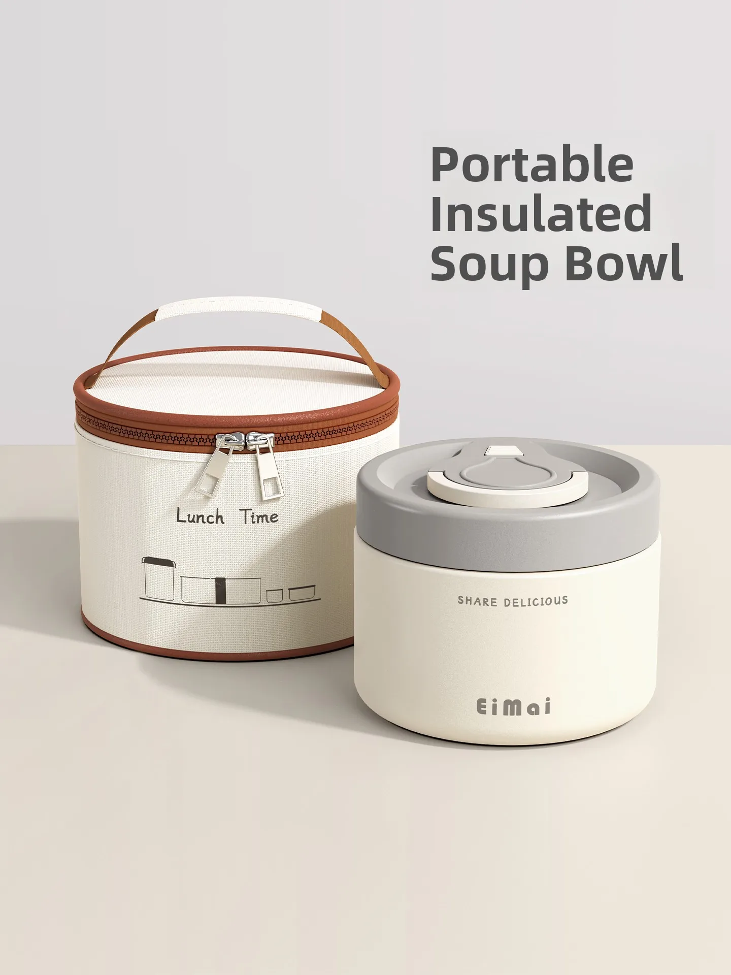 

Термос-контейнер для супа Urunmi из нержавеющей стали, изолированный ланч-бокс для офисных работников, новинка 2025 года, контейнер для еды на вынос в скандинавском стиле