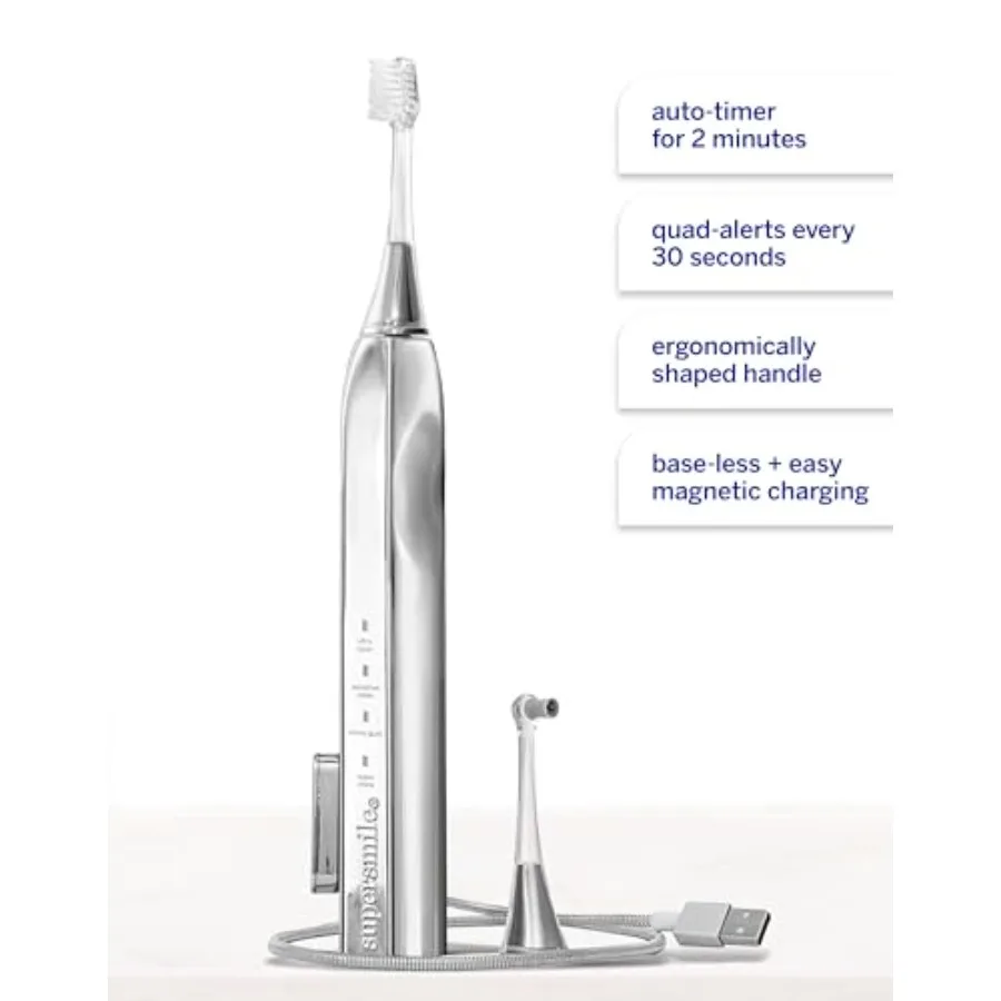 Zina45 Sonic Pulse Toothbrush with Angled Brush and Polishing Head for Advanced Cleaning in Daily Oral Care Routine Designed to
