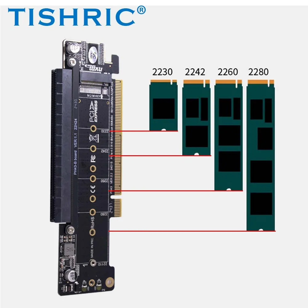 TISHRIC Scheda di espansione divisa Scheda adattatore PCIE 4.0 canali PCIe da X16 a X8 X4 + X4 Supporto scheda divisa Dual M.2 NVMe 2230 22110 SSD