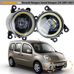 30W Car External LED Lens Fog Light Daytime Running Lamp Angel Eye DRL 2 Pieces For Renault Kangoo Grand Kangoo 2/II 2007-2021