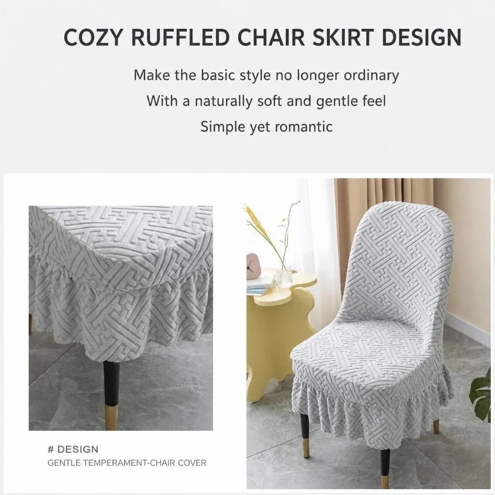 New Elastic Arc Chair Cover Thickened Washable Dining Chair Cover Anti-dirty Removable Backrest Protector Dining Room