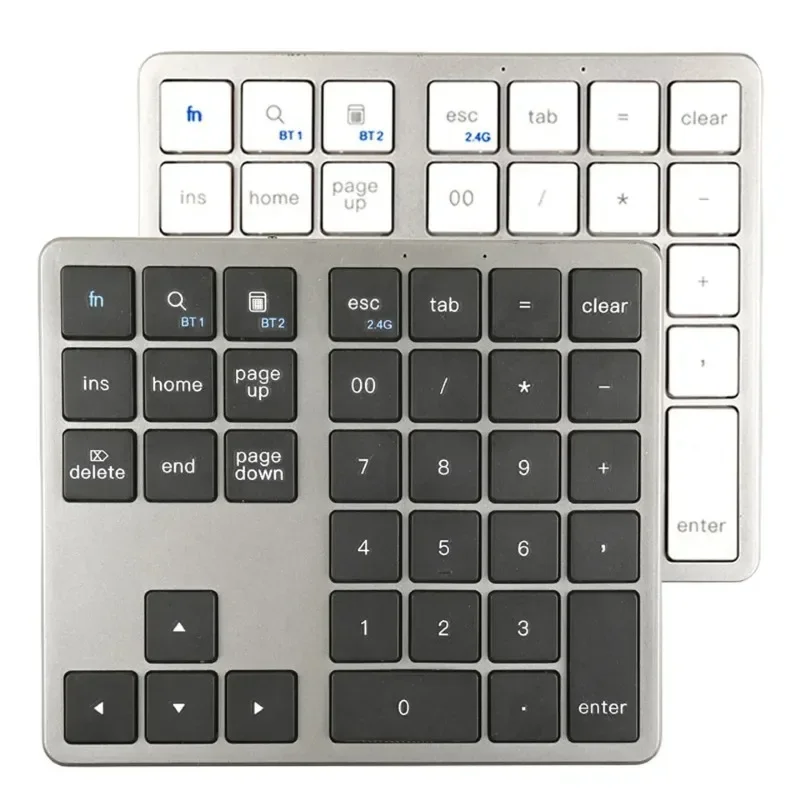 2.4G Bluetooth Number Pad Ultra-thin Wireless Numpad USB Rechargeable Numeric Keypad for IOS Android Window Digital Keyboard