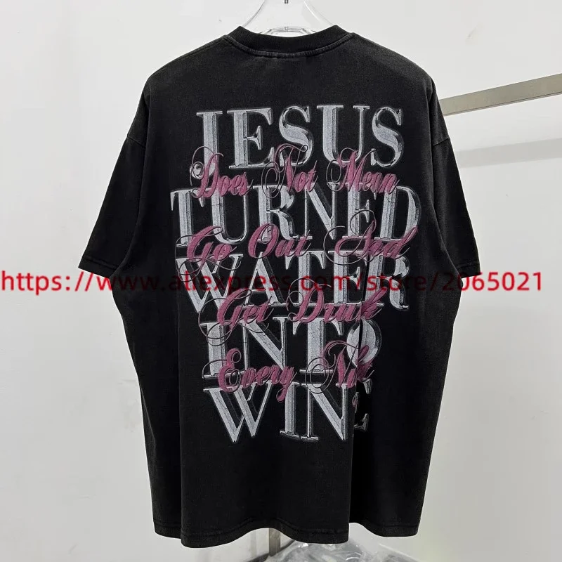 JESUS TURNED WATHR INTO WINE SAINT TEARS T-shirt Men Women High Quality T Shirt Top Tees