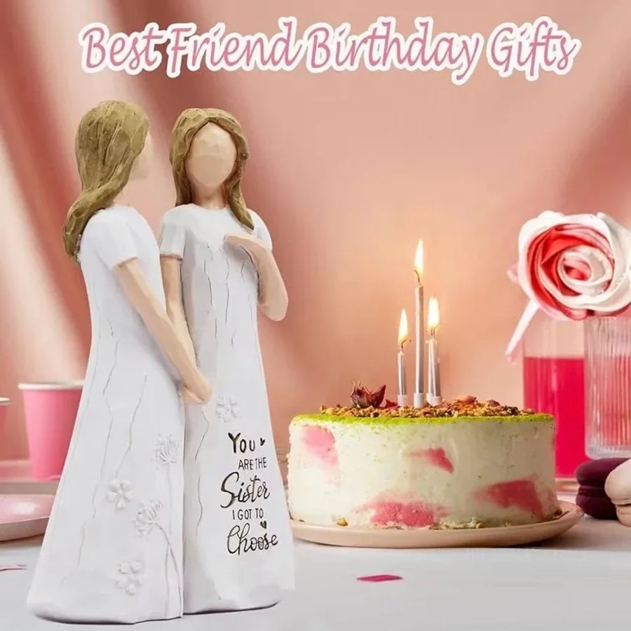 Sisterhood Good Sister Theme Best Friends Statue Sculpture Figure Ornaments Home Decor Anniversary Wedding Keepsake Gift