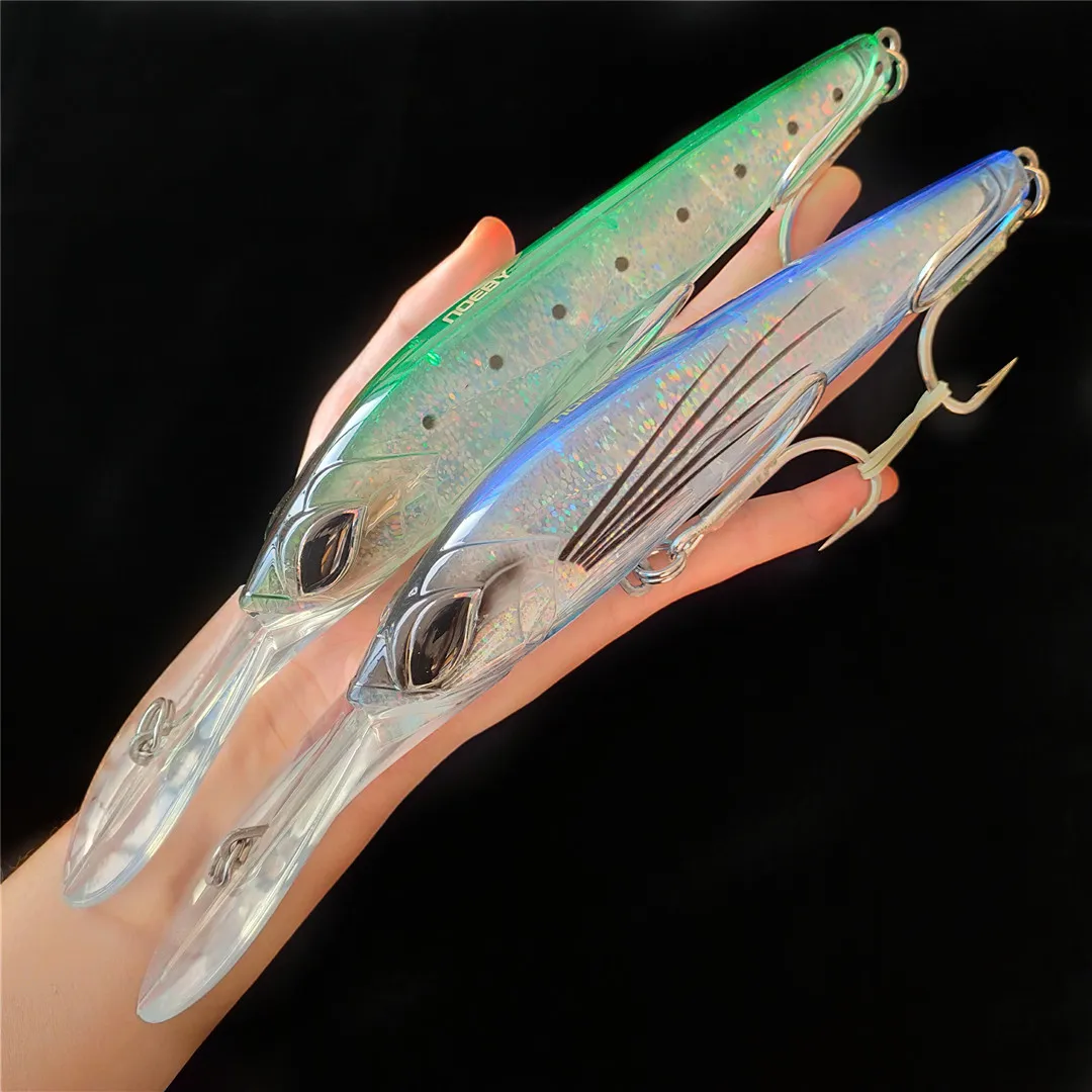 

Noeby 2PCS Trolling Minnow wobbler 18cm 90g Sinking Big Game Wobblers Artificial Hard Bait Salterwater GT Tuna Fishing Lures