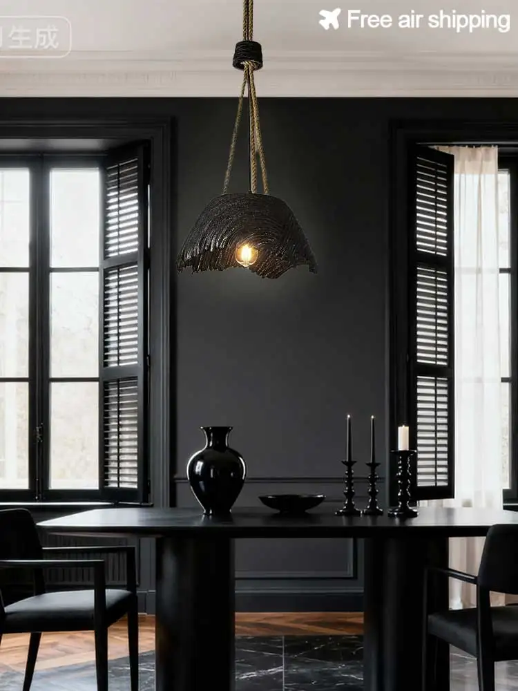 وابي سابي خمر الشمال الطبيعي قصب معلقة قلادة ضوء لمطعم بار الإقامة المنزلية دراسة غرفة نوم الثريا مصباح السقف #2