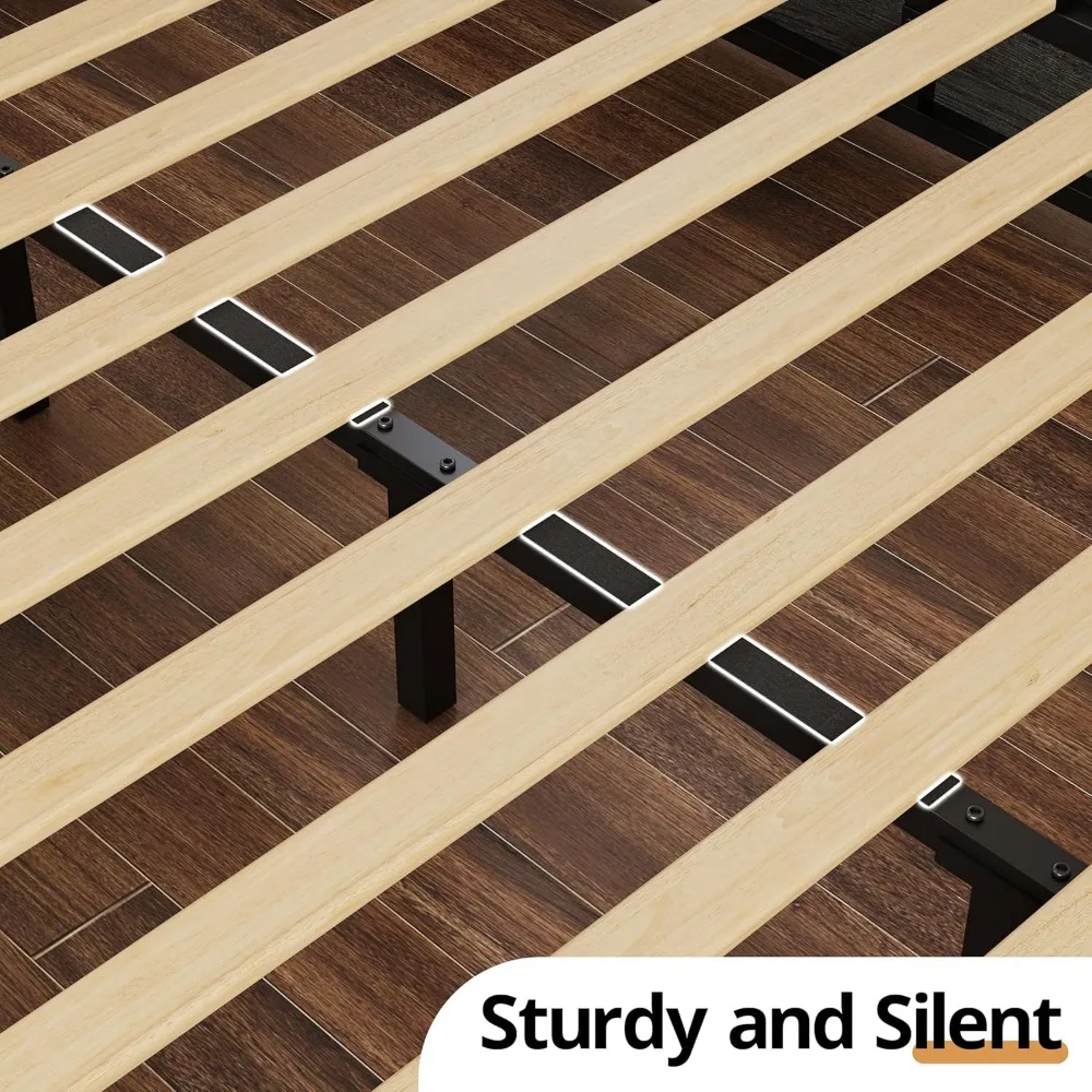 LIKIMIO Platform Queen Size Bed Frame, Farmhouse Bed Frames with Lift Up Storage, Wooden Slats, Sturdy and No Noise, Easy Assemb