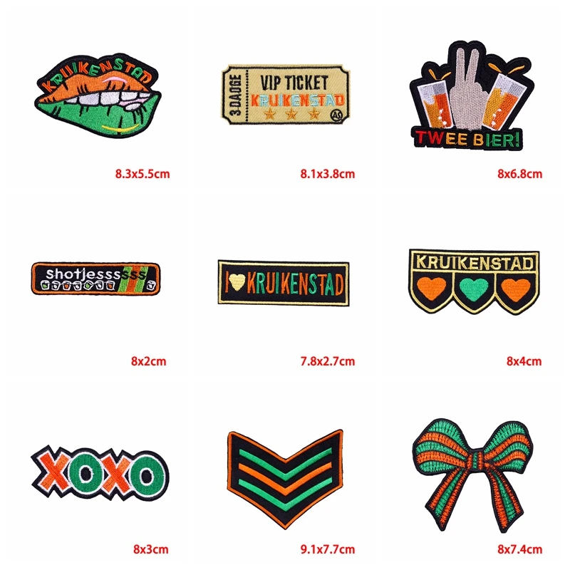 10PCS/lots Netherland Carnival Patch DIY Uniform Sew Embroidery Patches Kruikenstad Emblem Embroidered Patch Iron On Patches