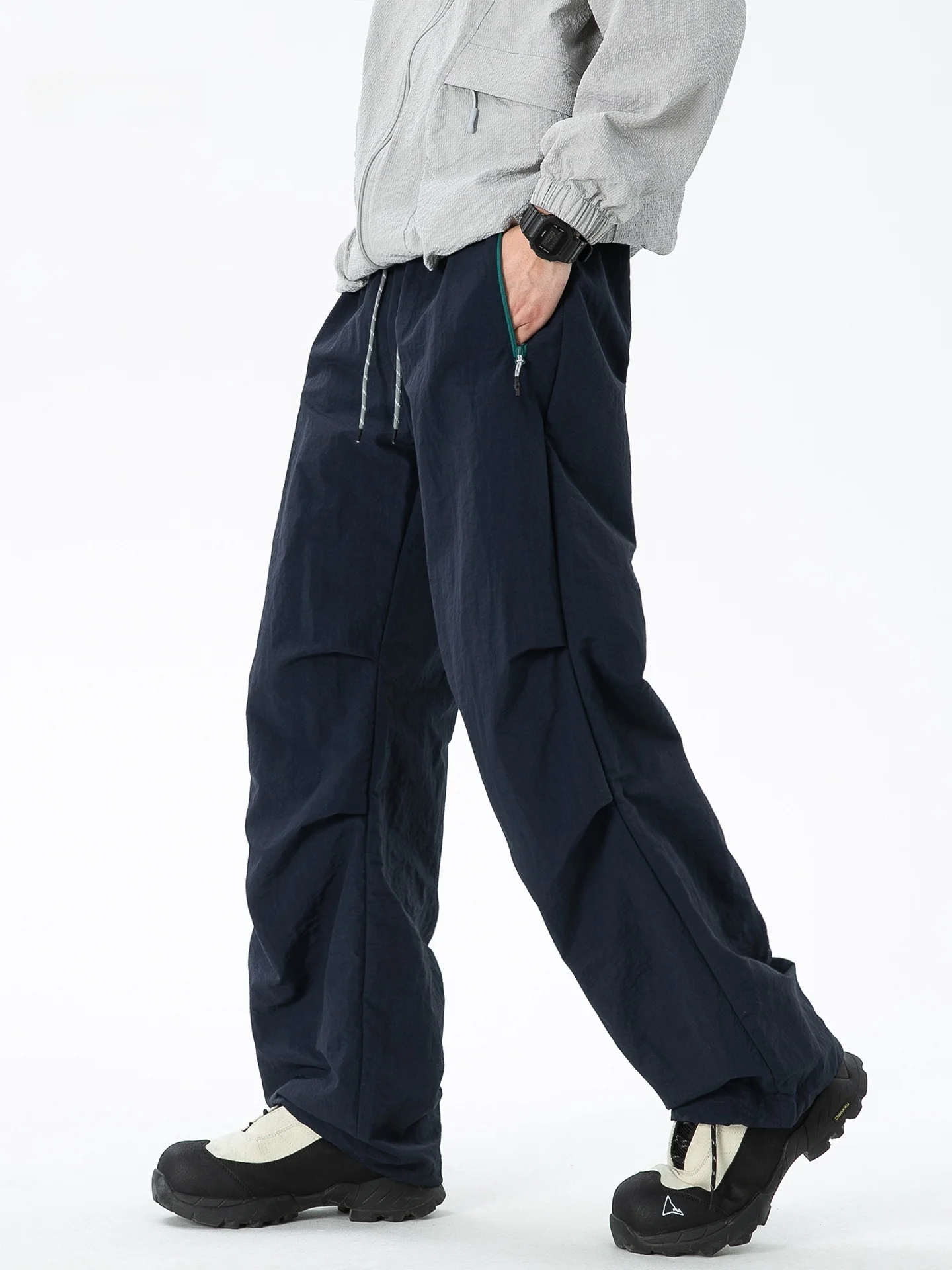 

Qui Dry легкие рабочие брюки из ледяного шелка, мужские летние уличные горные спортивные ветровки, свободные прямые повседневные футболки...