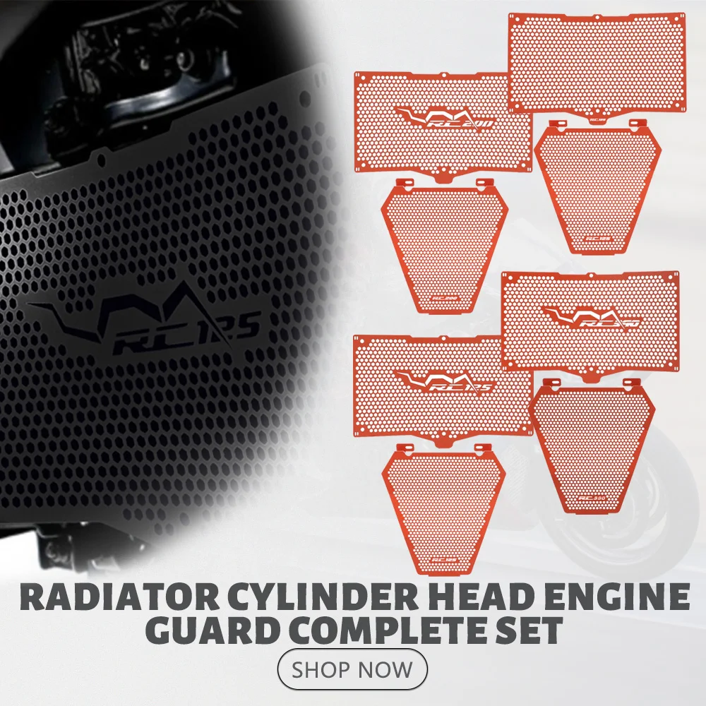 

NEW For RC125 RC200 RC390 RC 125 200 390 2022-2023-2024-2025-2026 Motorcycle Radiator Cylinder Head Engine Guard Complete Set