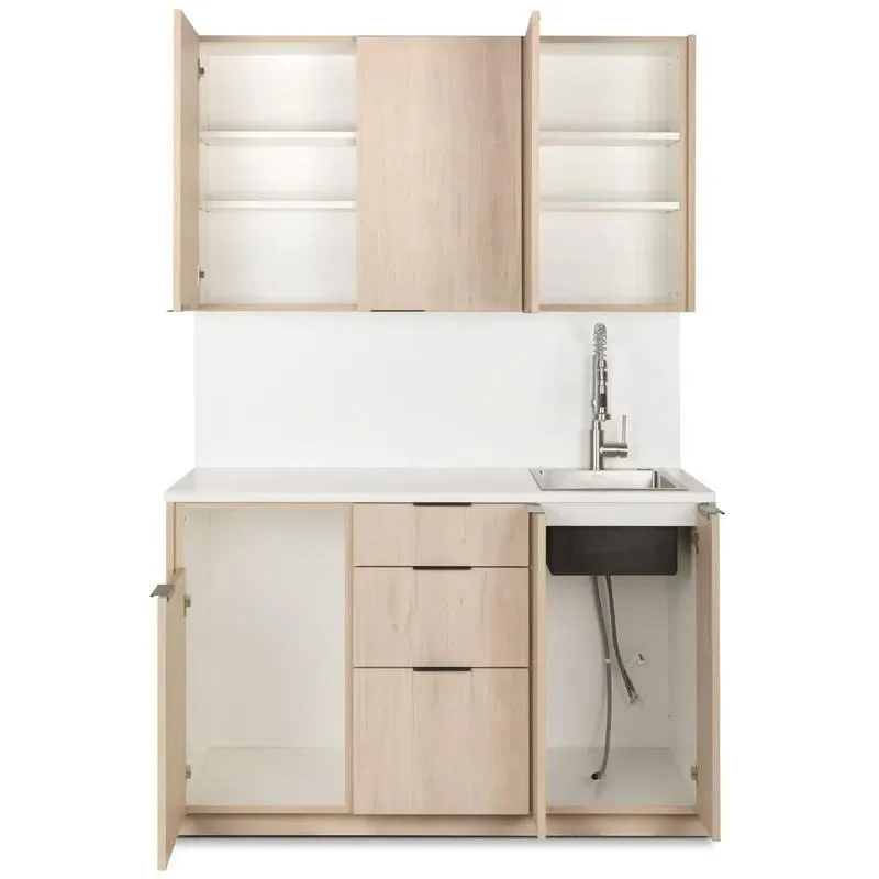 Customizable Wood Color Bar Counter Hair Salon Locker Commercial Furniture Workbench Equipment Sink Display Cabinet