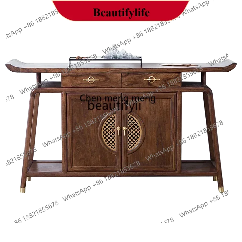 D178 yh New Chinese-style solid wood porch partition strip table porch Zen decorative cabinet