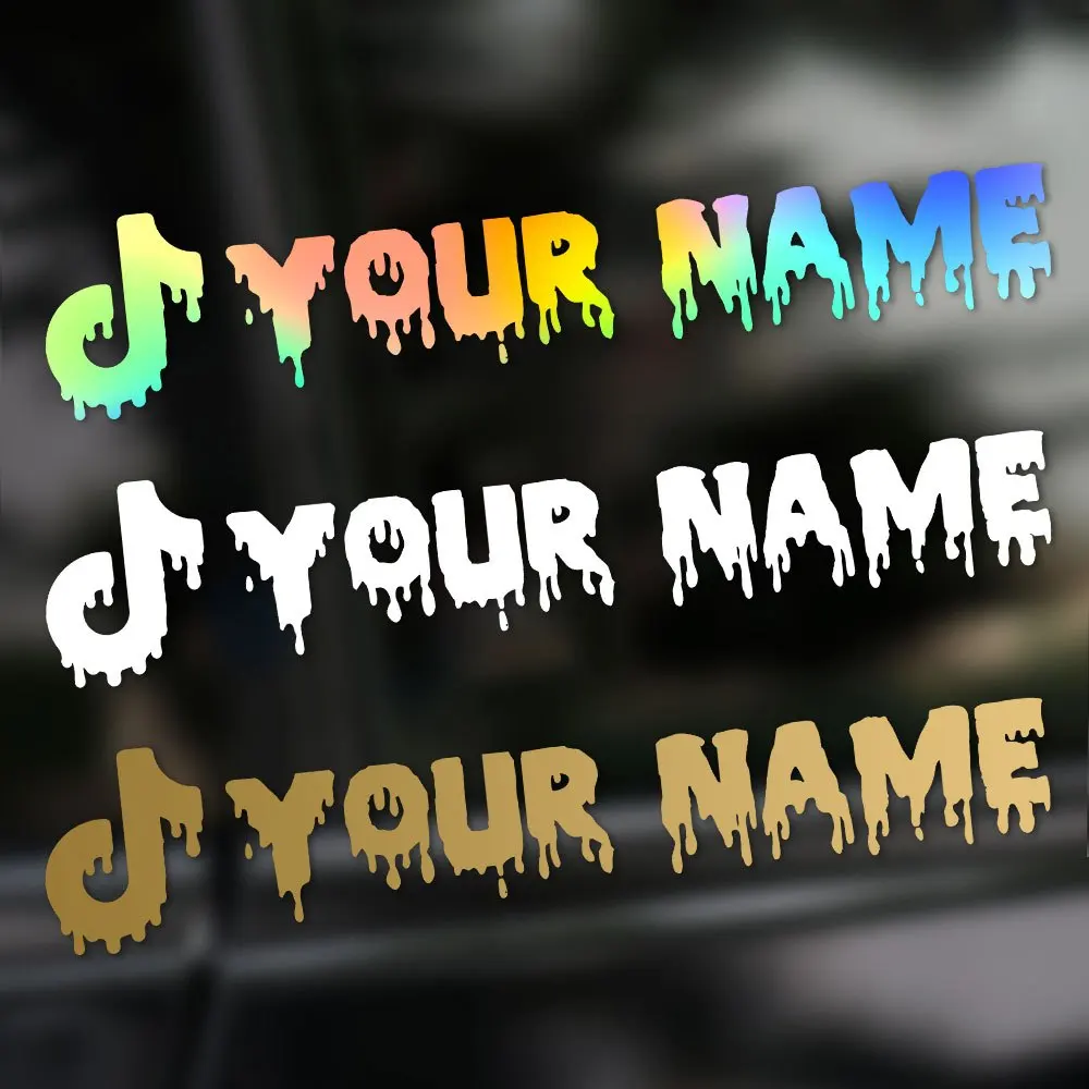 1pc Creative Fluid Art Letter Motorcycle Sticker - Customizable Social Media ID Sticker (15cm/22cm/30cm) Waterproof, Sunproof