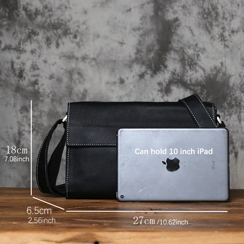 Nzpj Echt leder Herren Umhängetasche Top Layer Rindsleder Umhängetasche Umhängetasche Tablet Tasche geeignet für 10 Zoll iPad – Detail 2