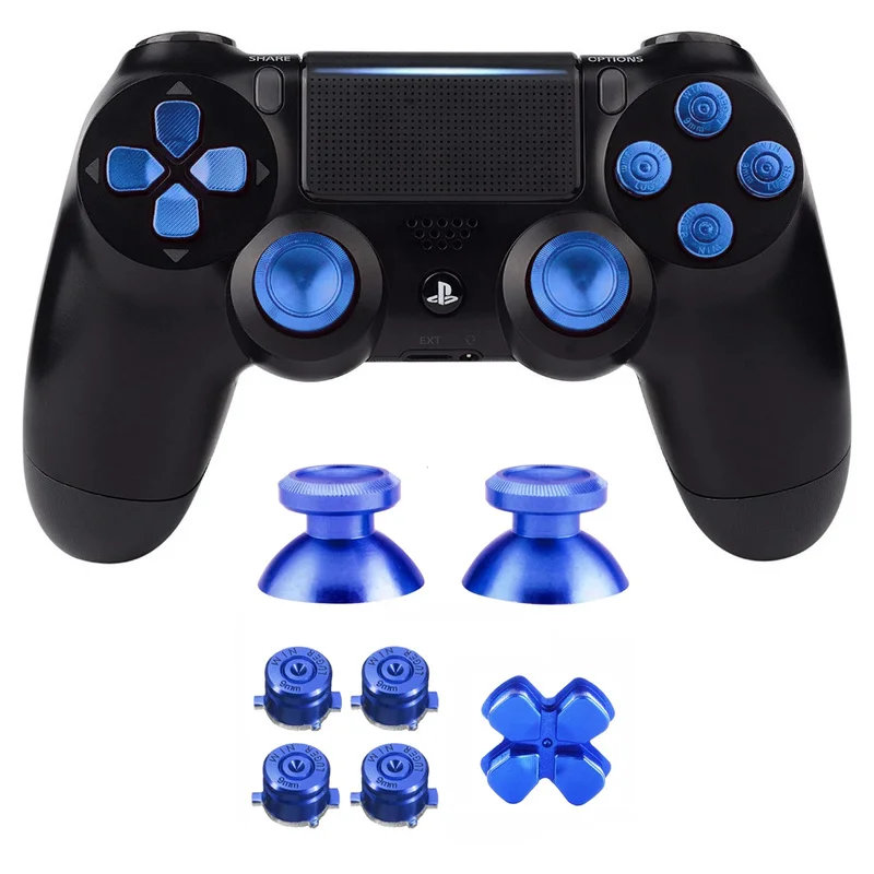 Juego de tapas de agarre de Joystick analógico de Metal para PS4 Slim Pro, controlador de Gamepad, funda de Thumbstick, 7 piezas por lote