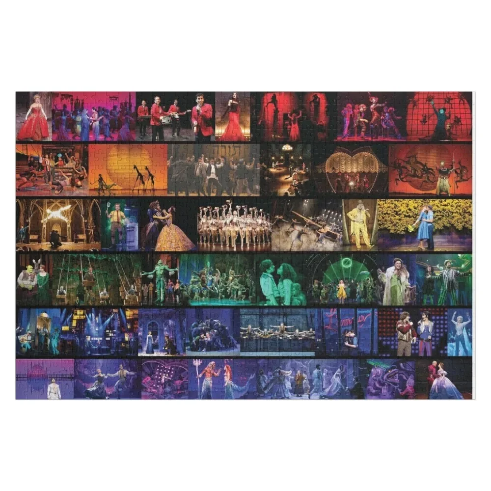 

Rainbow Collage of Broadway Sows Jigsaw Puzzle Customizable Child Gift Custom Name Wood Puzzle