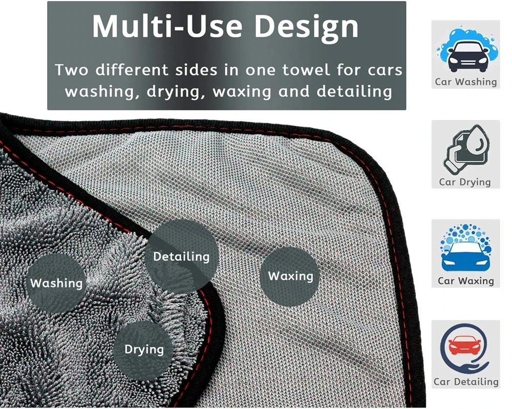 Microfiber Twist car Motorcycle wash towel Professional Car Cleaning Drying Cloth towels for Washing Polishing Waxing Detailing