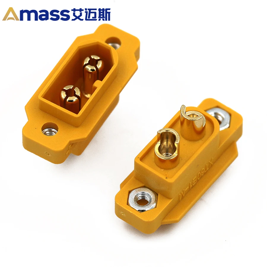 

Free Shipping Amass 5 Pieces Xt60e-male with M2.5 Nut Built-in Panel Mount Model Aircraft Connector