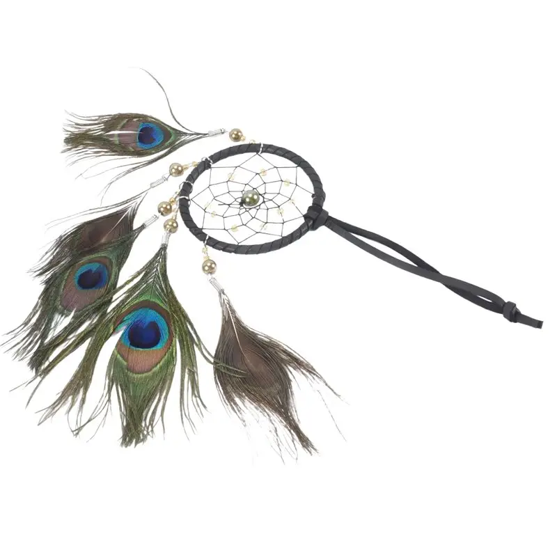 PZHI-Mini Dream Catcher Car Pendant Wind Chimes Feather Decoration Home Decor & Wall Hanging Adornment