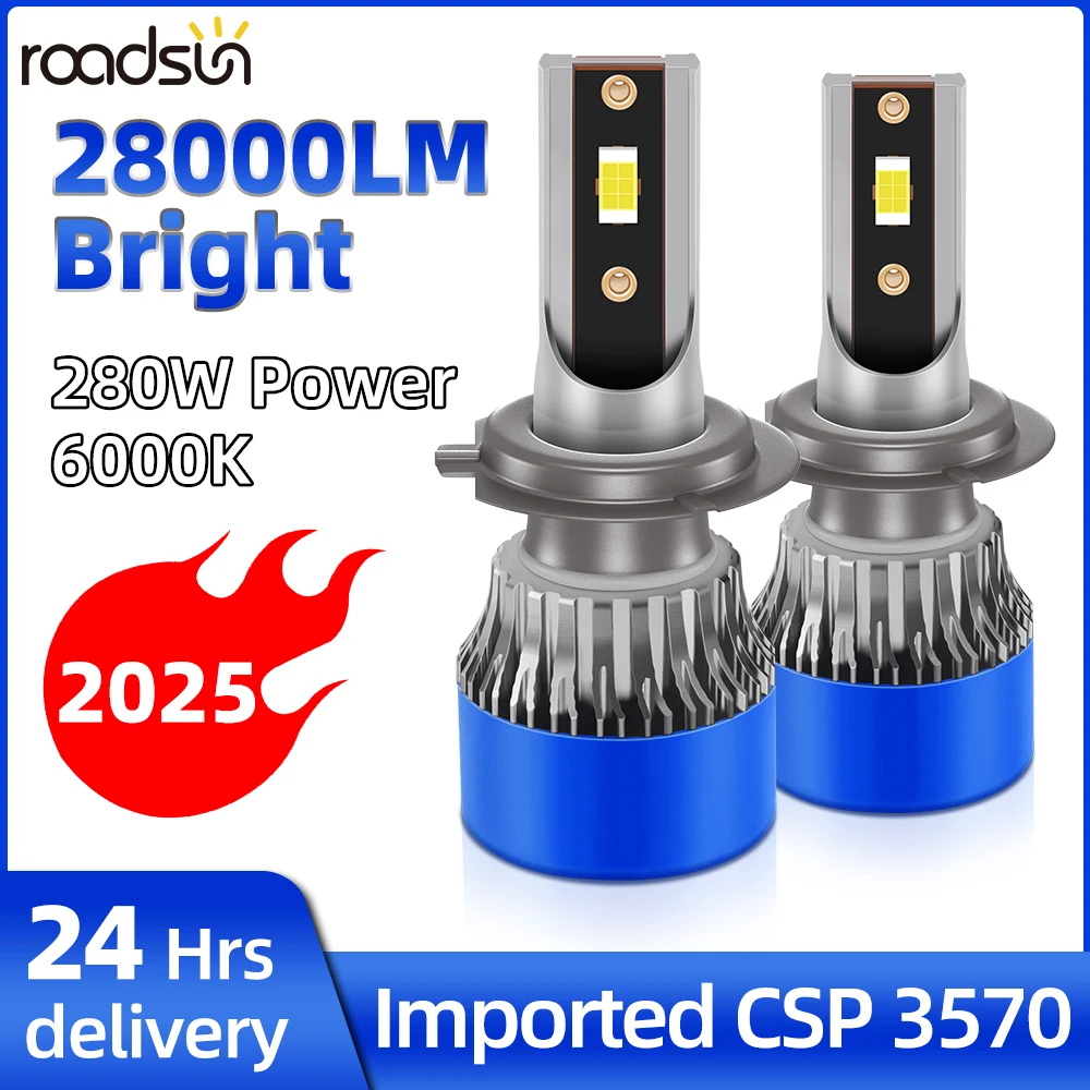 

H7 Car Headlight H1 H4 H7 H11 H13 280W 28000Lm Super Bright H8 H9 9004 9007 9005 HB3 9006 HB4 6000K 9012 Turbo Fan Auto Light