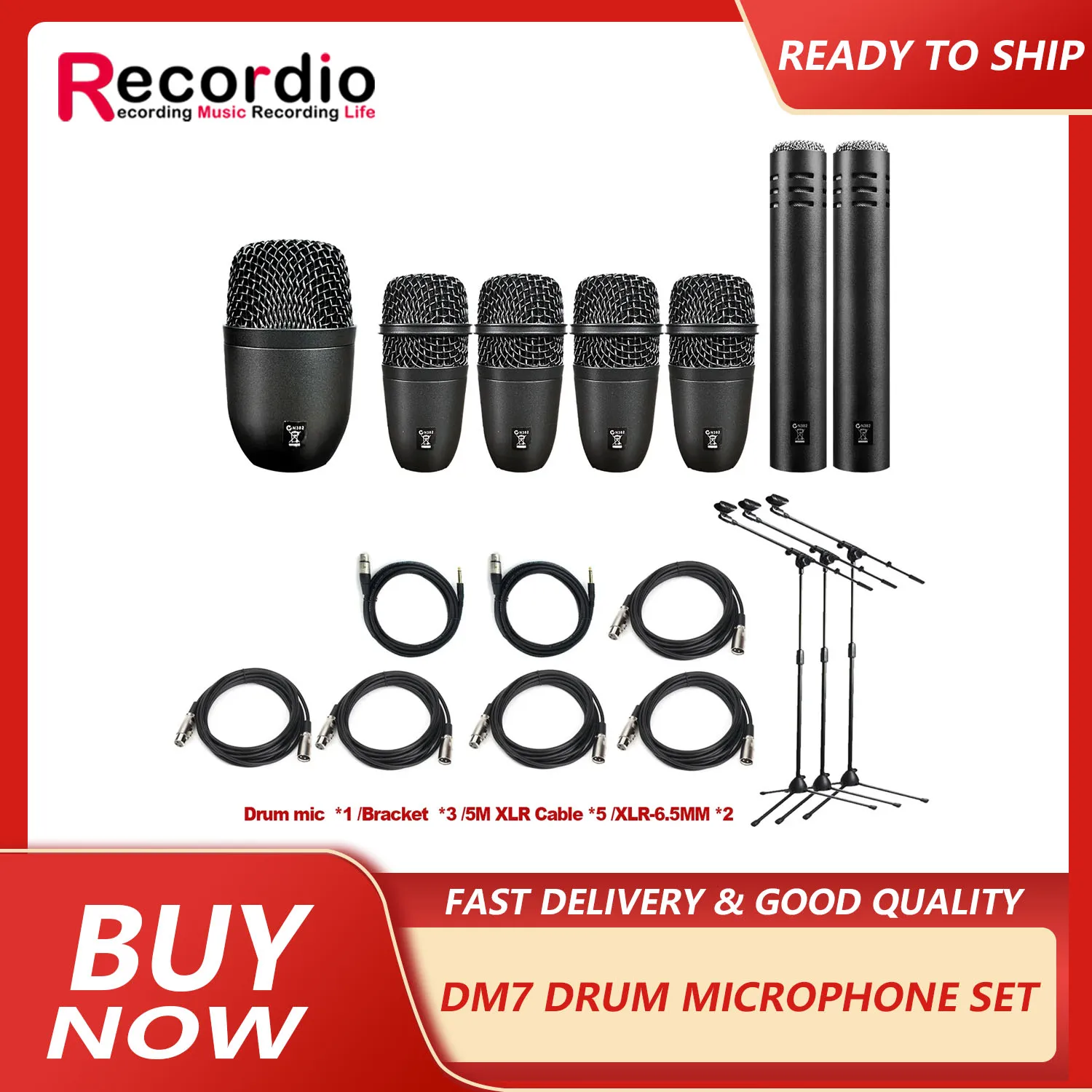 GAM-DM7 professional musical instruments drum microphone set for stage performance