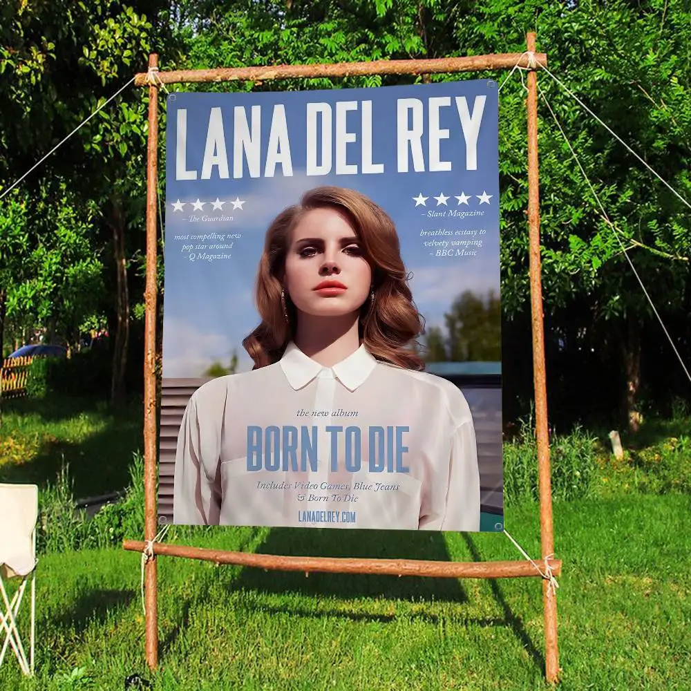 Singer L-Lana D-Del R-Rey Music Album Small Size Cheerleading Banner Hand Pulled Flag Outdoor Atmosphere Flags