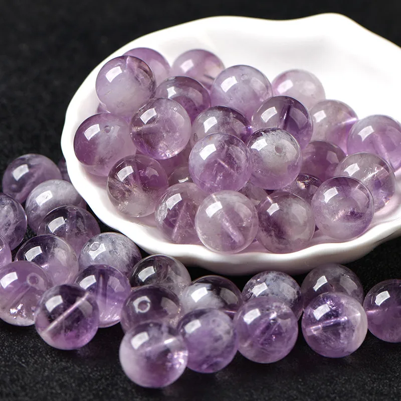 5A Natural Purple Rabbit Hair Crystal Single Bead DIY Beads Crystal Jewelry Making