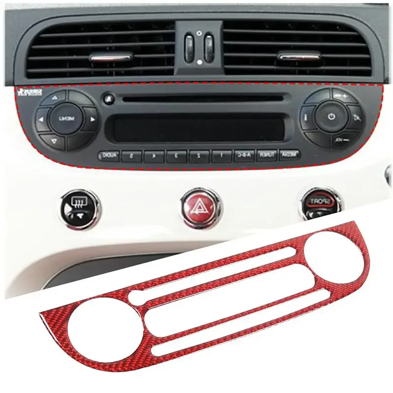 

1Pcs soft carbon fiber For 2011-2019 Fiat 500 car central control CD panel cover sticker car interior protection accessories RHD