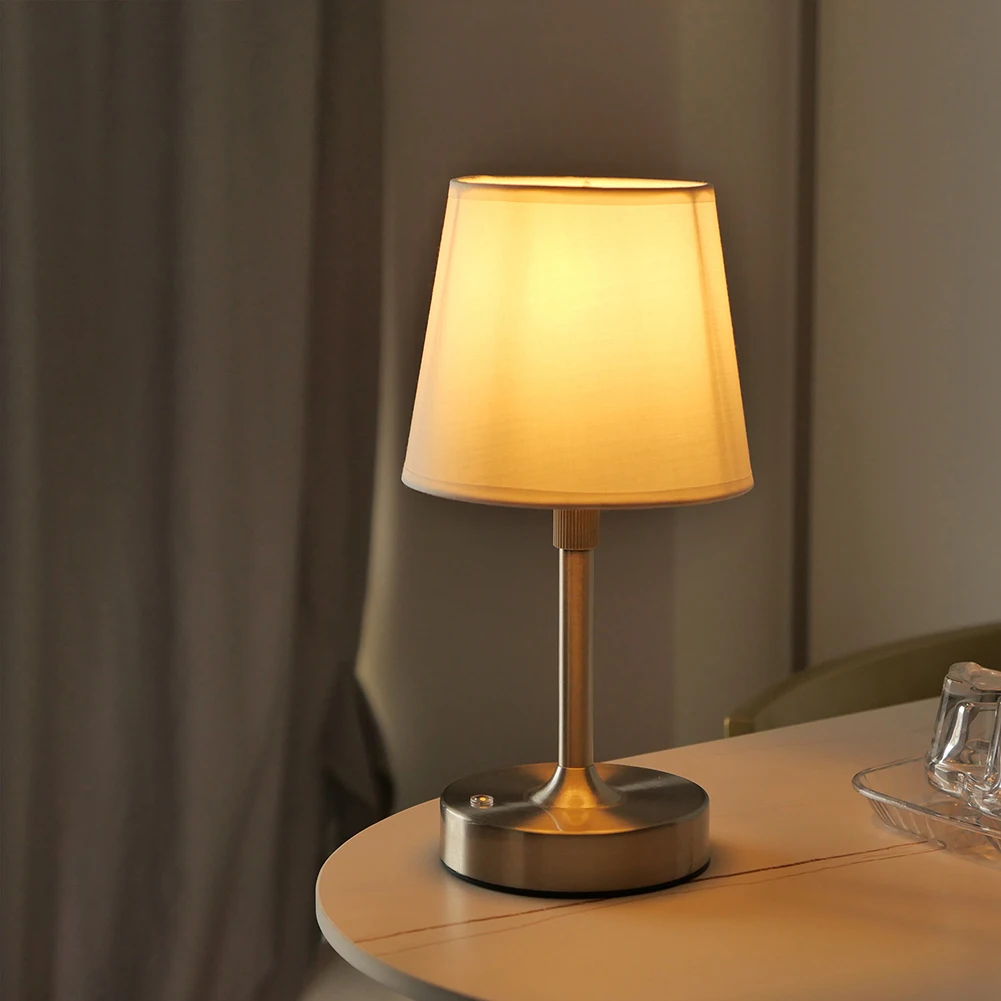 

Pleated Decorative Atmosphere Light Touch Control Bedside Dining Room Lamp USB Rechargeable 5200mAh Portable Cordless Table Lamp